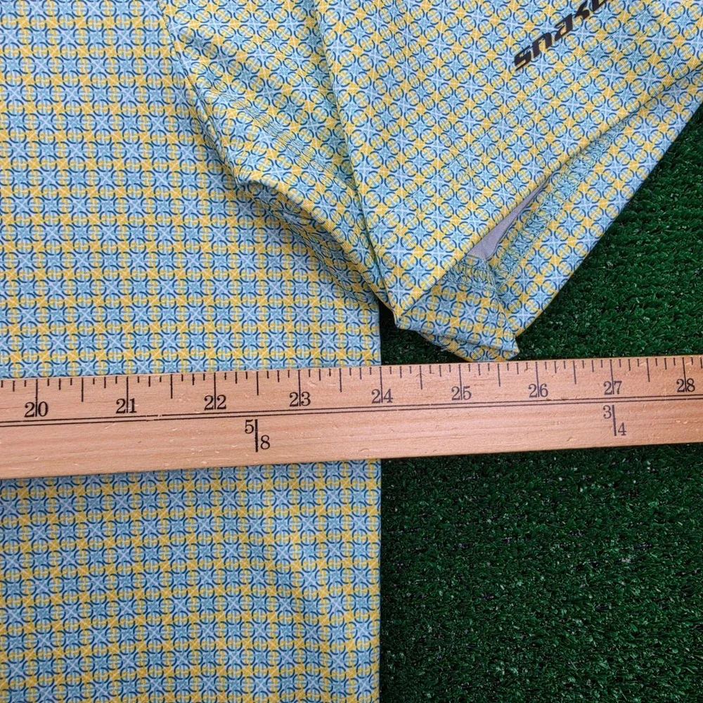 Snake Eyes Performance Geometric Golf Polo Shirt‎ Mens XL Green Yellow